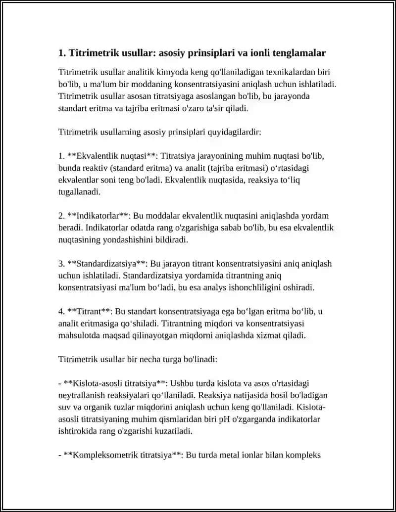 ANALITIK KIMYO USLUBLARI VA IONLI TENGLAMALAR 3