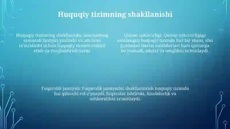 Oʻzbekiston Respublikasida Huquqiy Davlat Va Fuqarolik Jamiyatining Shakllanishi 3