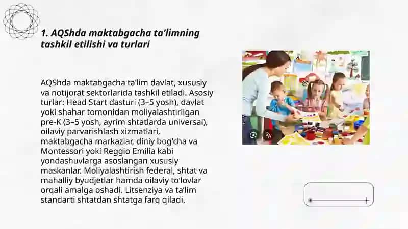 AQSh da maktabgacha va boshlang'ich ta'lim 3