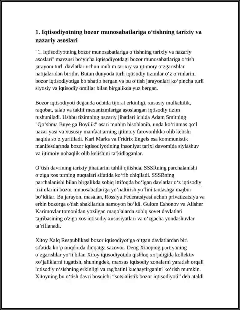 IQTISODIYOTNING BOZOR MUNOSABATLARIGA OʻTISH 3