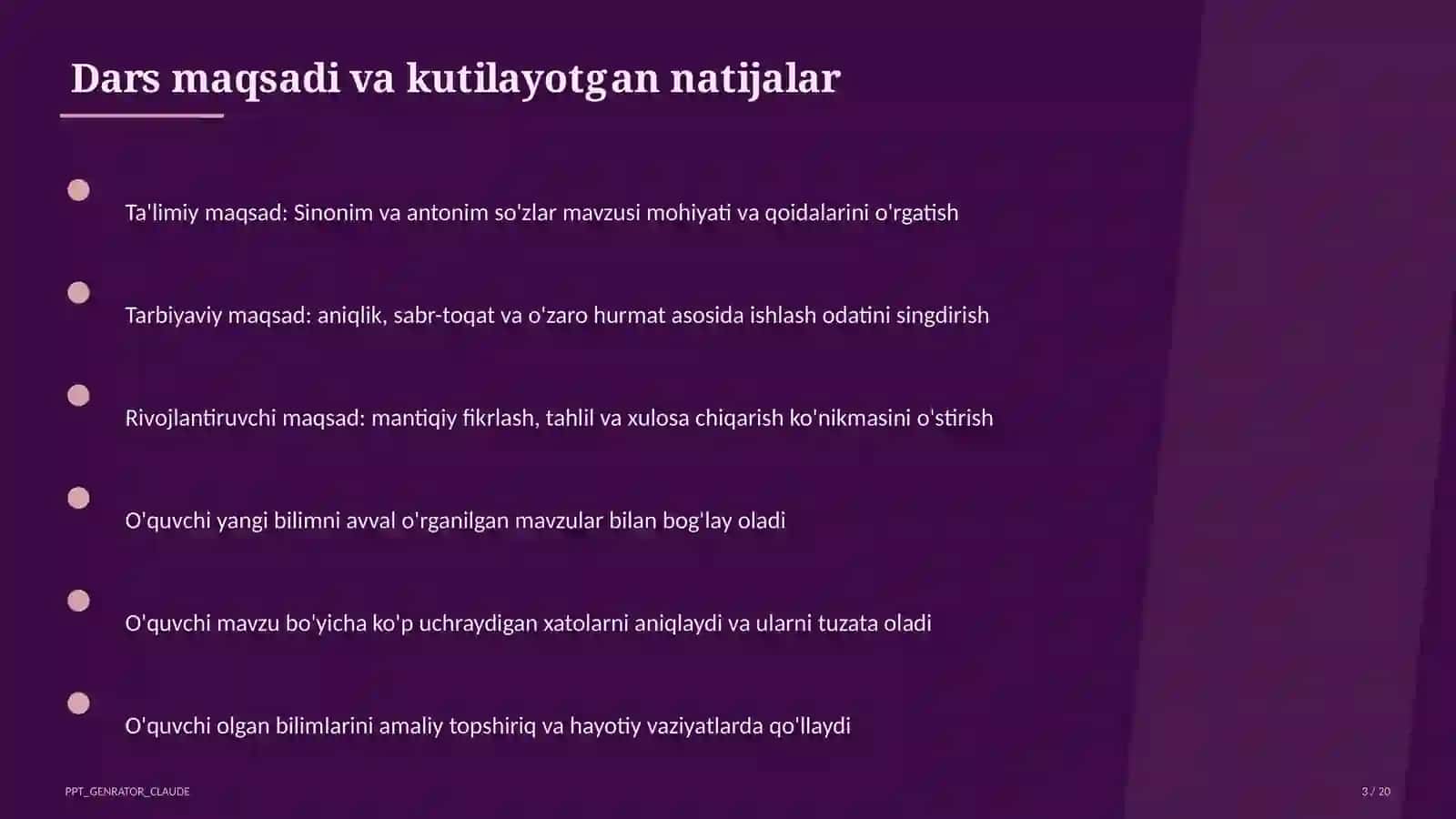 Sinonim va antonim so'zlar (3-sinf) 3