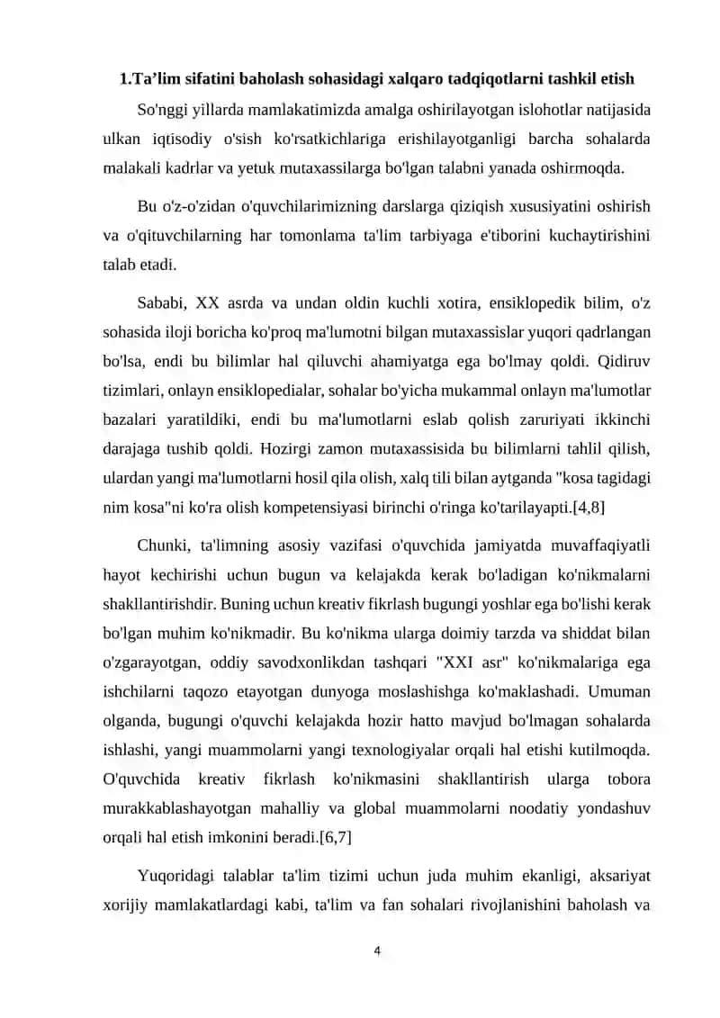 Oliy ta'lim muassasalari pedagog - kadrlari faoliyatini baholashning xalqaro tajribalari 3