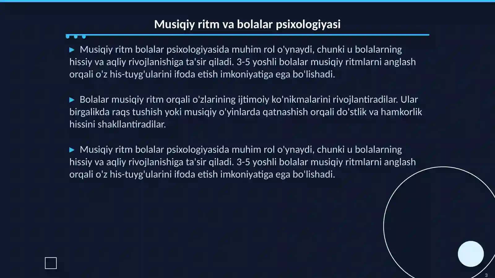 Bolalarni musiqiy ritmik harakatlarga o'rgatish 3
