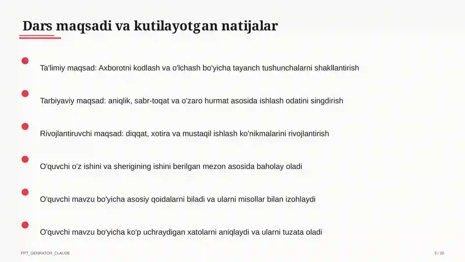 Axborotni kodlash va o'lchash (7-sinf) 3
