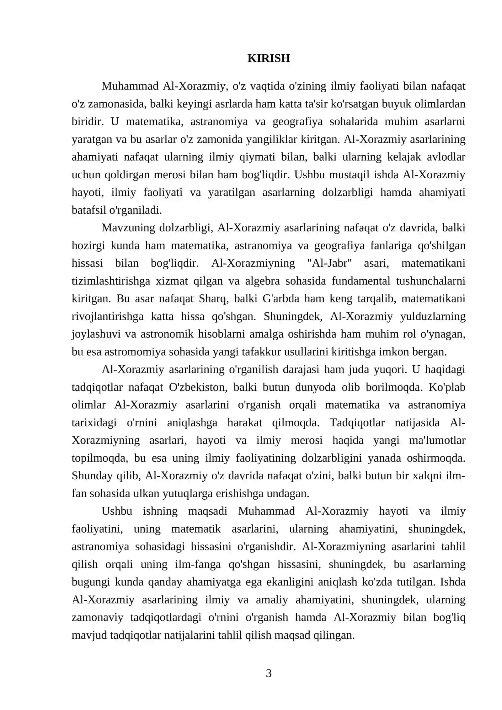 Muhammad Al-Xorazmiy matematika, astranomiya va geografiya asoslaridan biri 3