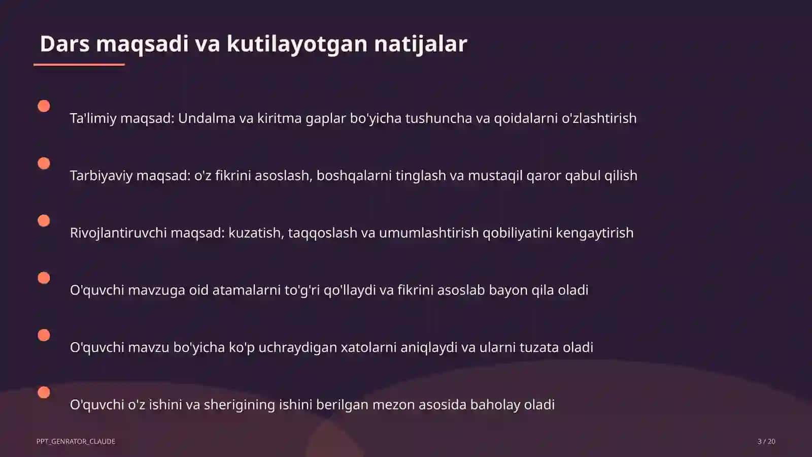 Undalma va kiritma gaplar (8-sinf) 3