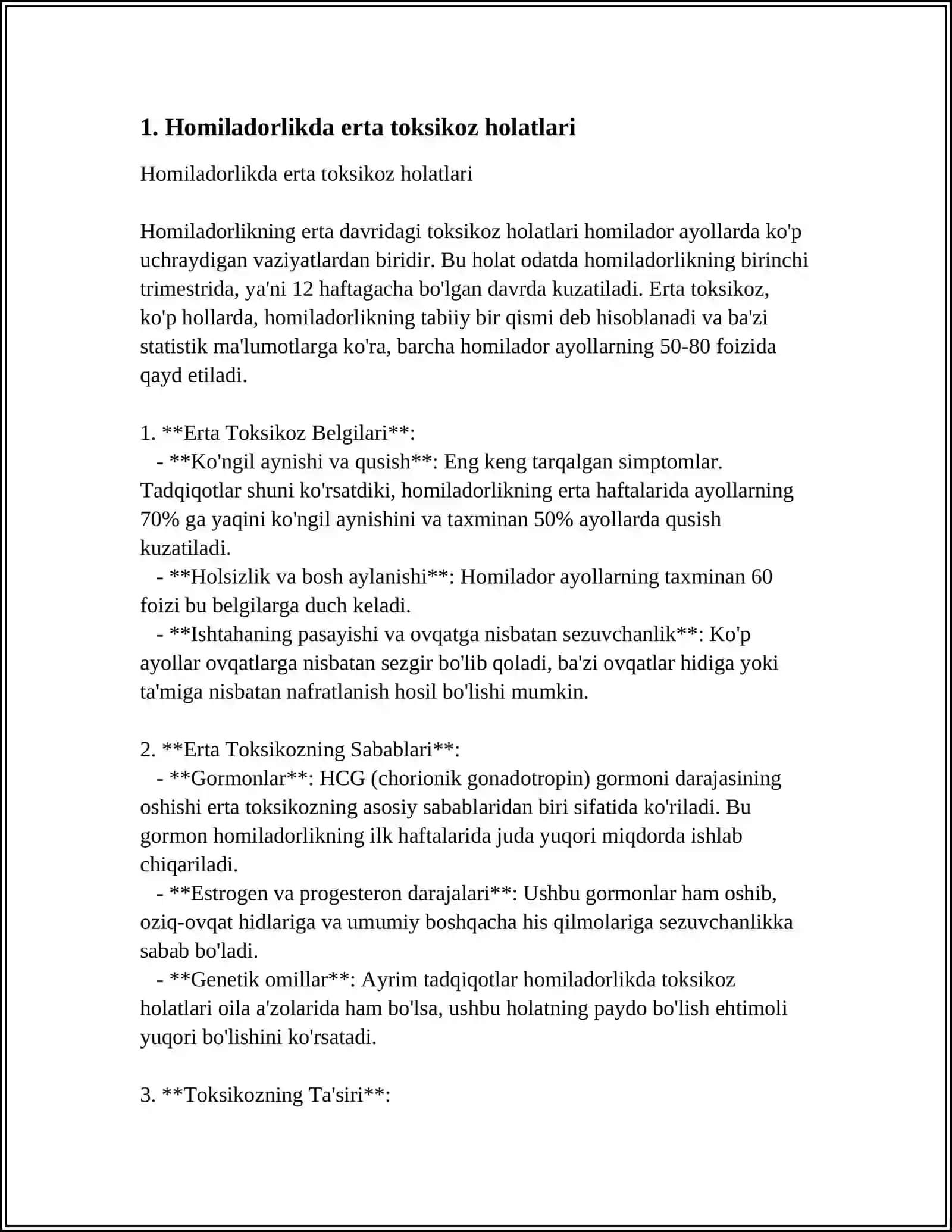 HOMILADORLIKDA KAM UCHRAYDIGAN TAKSIKOZLAR 3