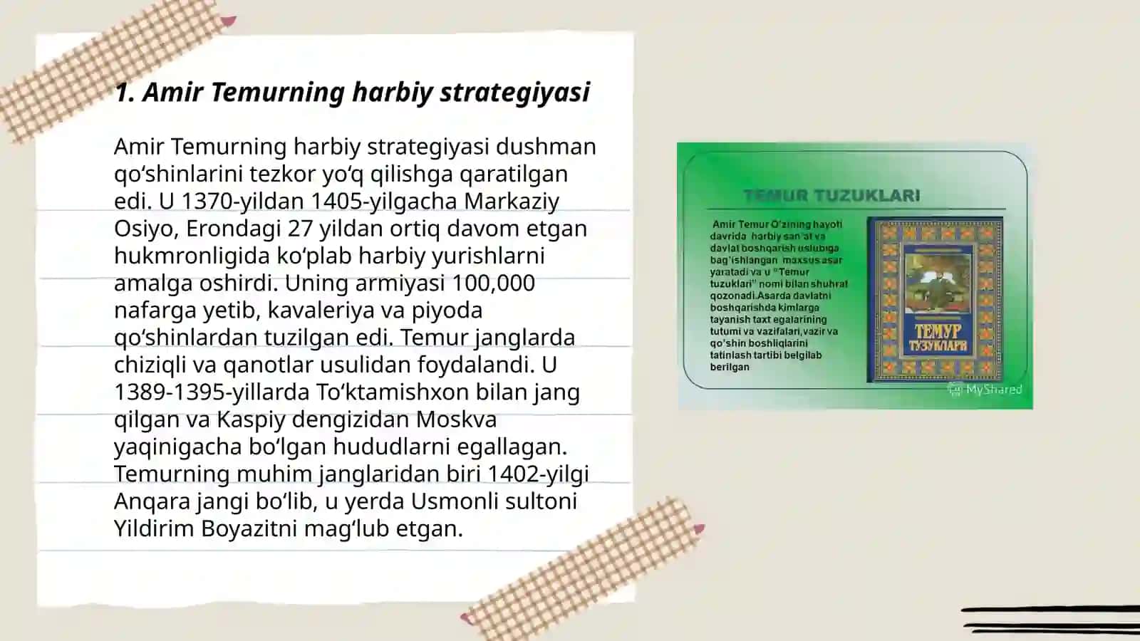 Amir Temur davlat chegarasining mustahkamlanishi 3