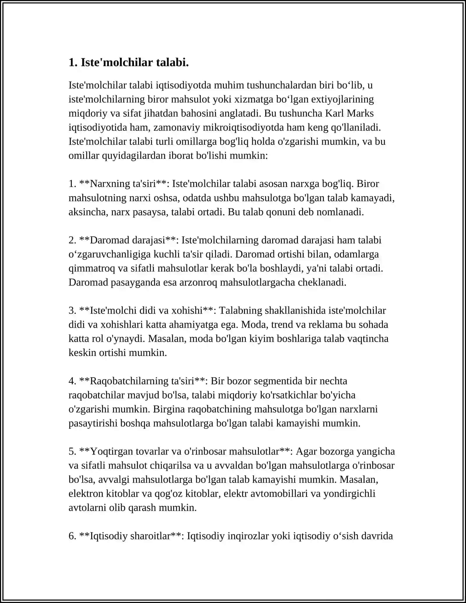 BAZAR TEŃSALMAQLIĞI HAM OĞAN TÀSIR ETIWSHI FAKTORLAR ANALIZI 3