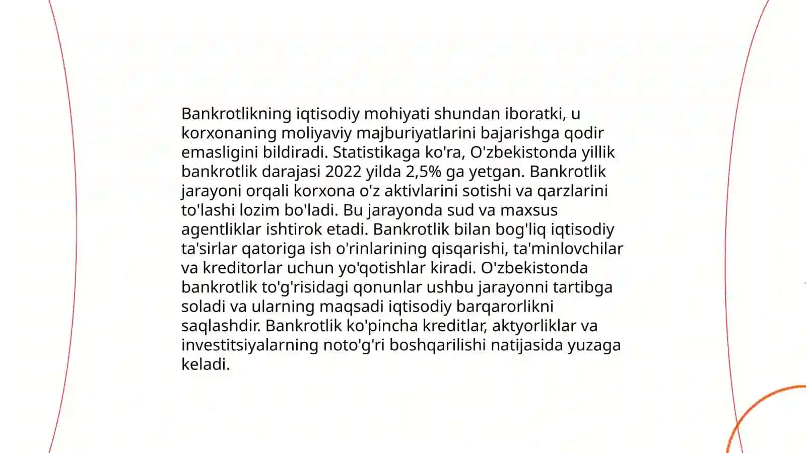 Korxonalar faoliyatida bankrotlik amaliyoti va uning tashkiliy xususiyatlari 3