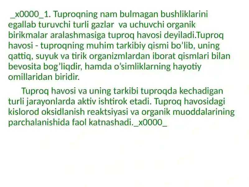 Tuproq aeratsiyasi 3