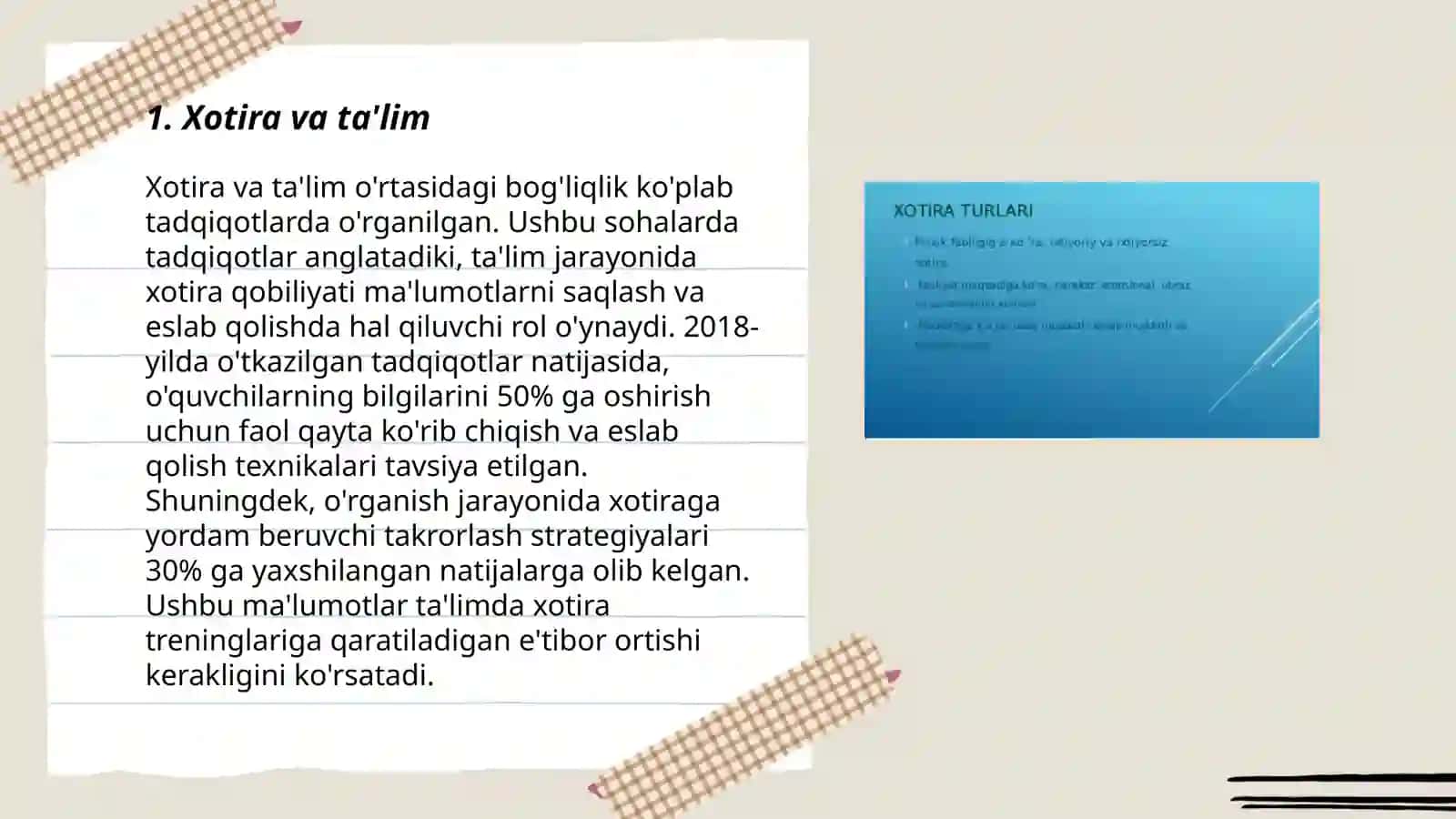 Xotira va ta'lim 3
