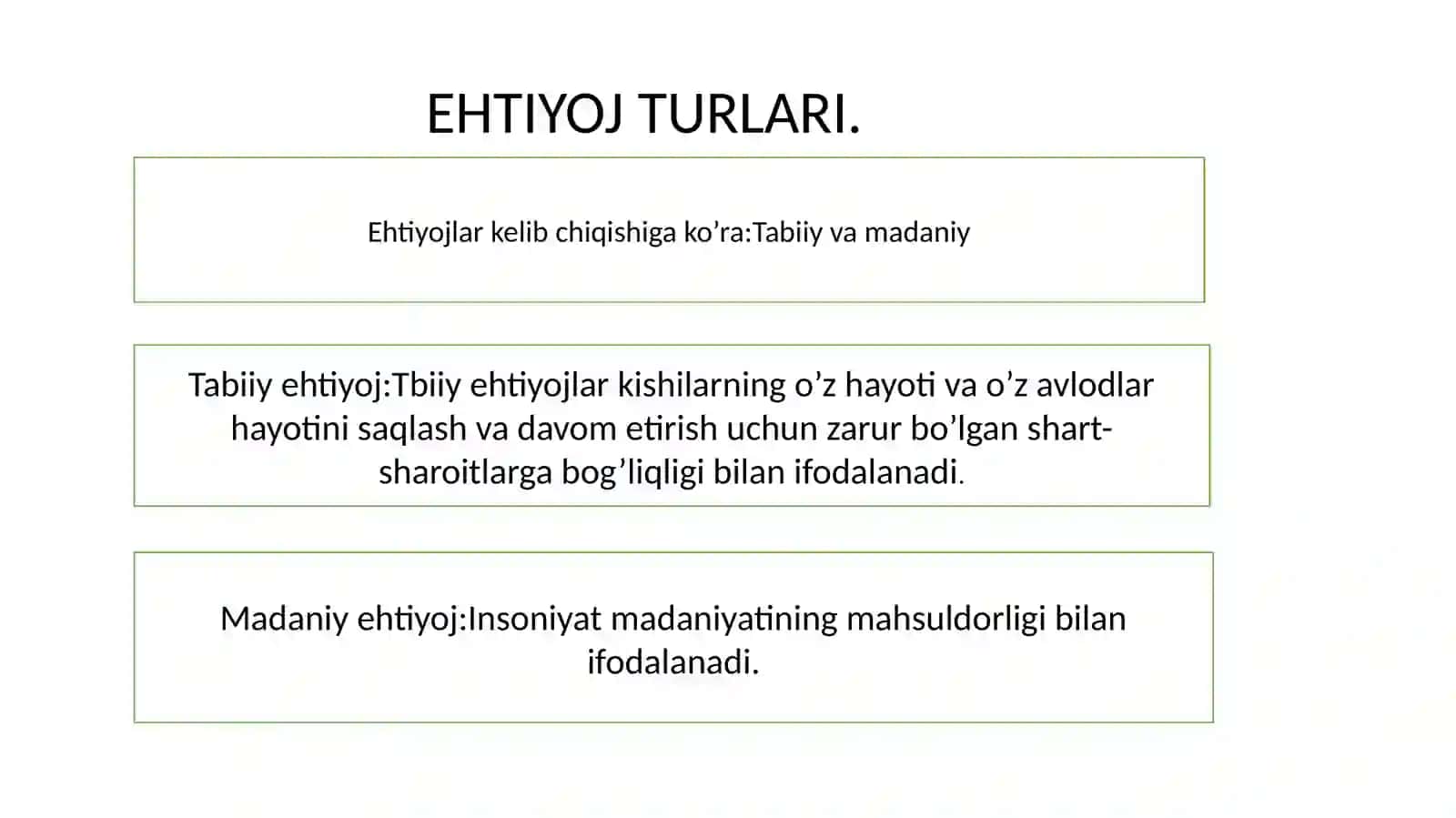 Ehtiyojlar klassifikatsiyasi 3
