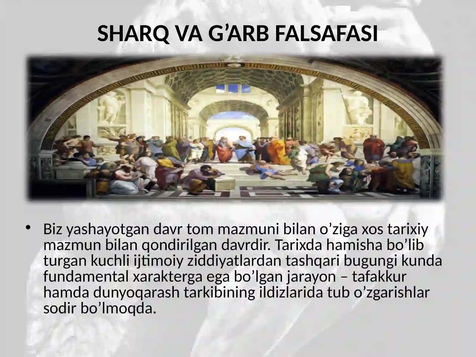 SHARQ VA G’ARB FALSAFASIDA INSON FALSAFASI 3