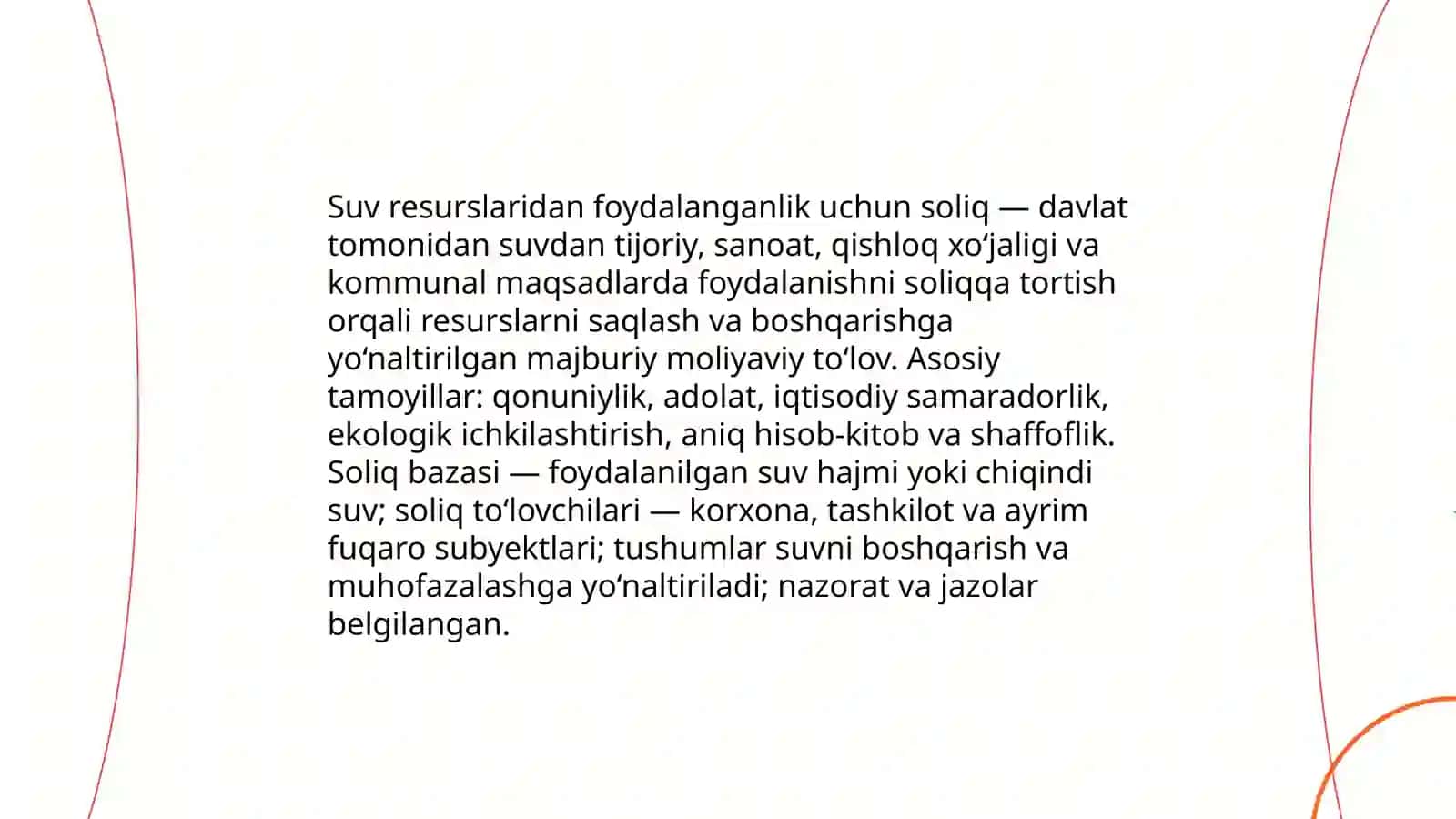 Suv resurslaridan foydalanganlik uchun soliq 3