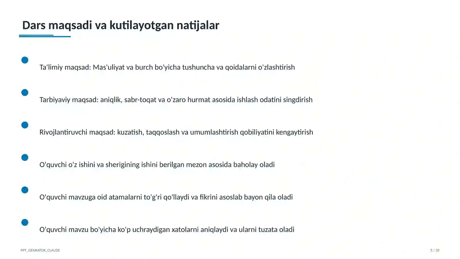 Mas'uliyat va burch (6-sinf) 3