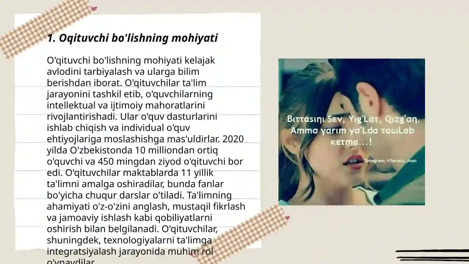 O'qituvchi bo'lishning mohiyati 3