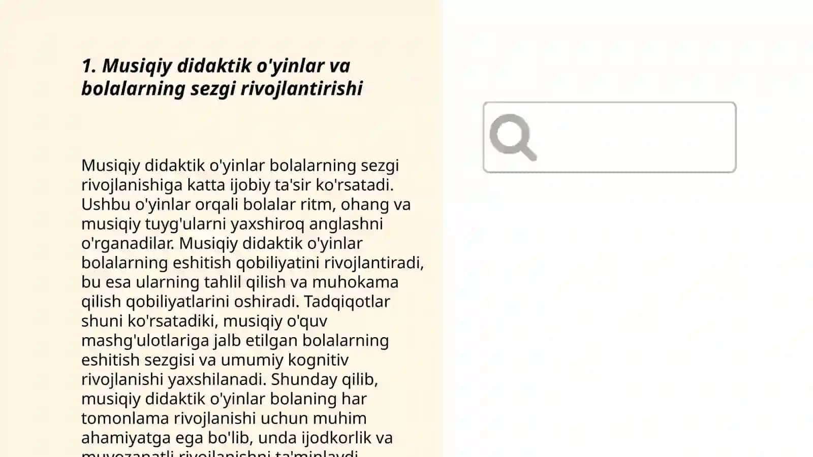 Musiqiy didaktik o'yinlar va bolalarning sezgi rivojlantirishi 3
