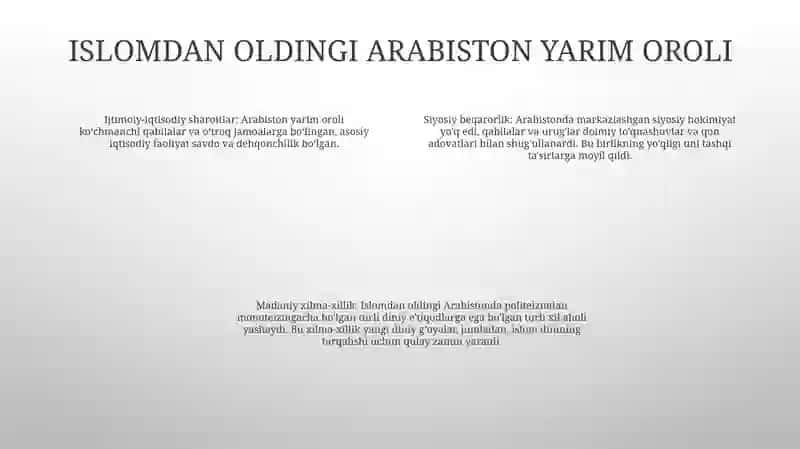 Islom Dinining Paydo Bo'Lishidagi Ijtimoiy-Siyosiy Va Madaniy Sharoitlar 3