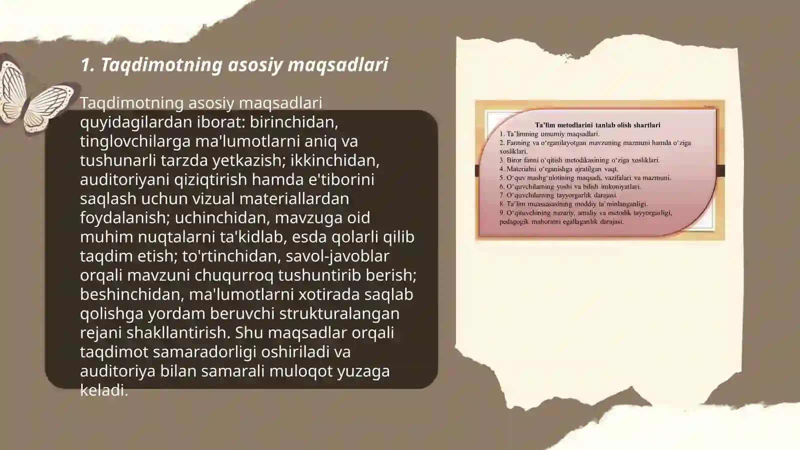Taqdimot tayyorlash va taqdim etish usul va vositalari 3