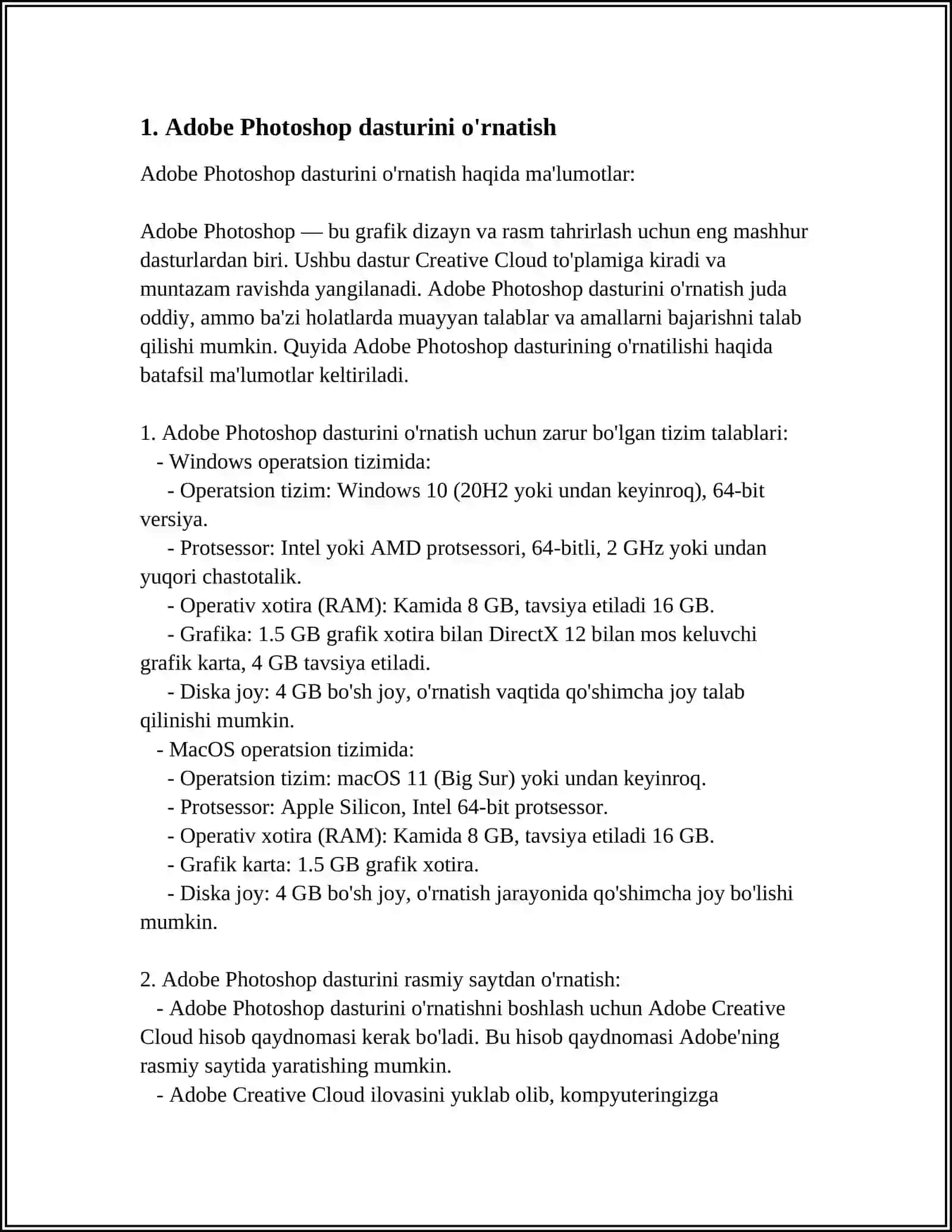 Adobe Photoshop Dasturi 3