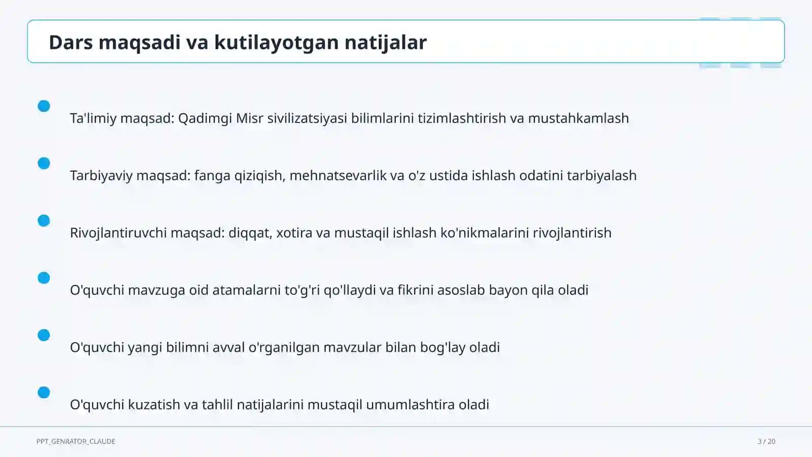 Qadimgi Misr sivilizatsiyasi (6-sinf) 3