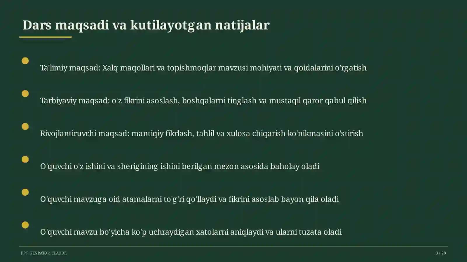 Xalq maqollari va topishmoqlar (2-sinf) 3