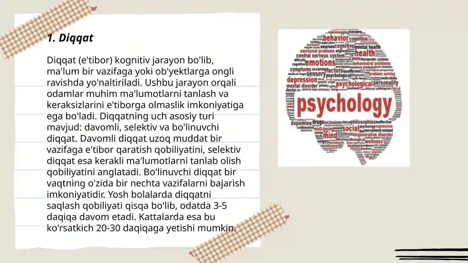 Psixik jarayonlar 3