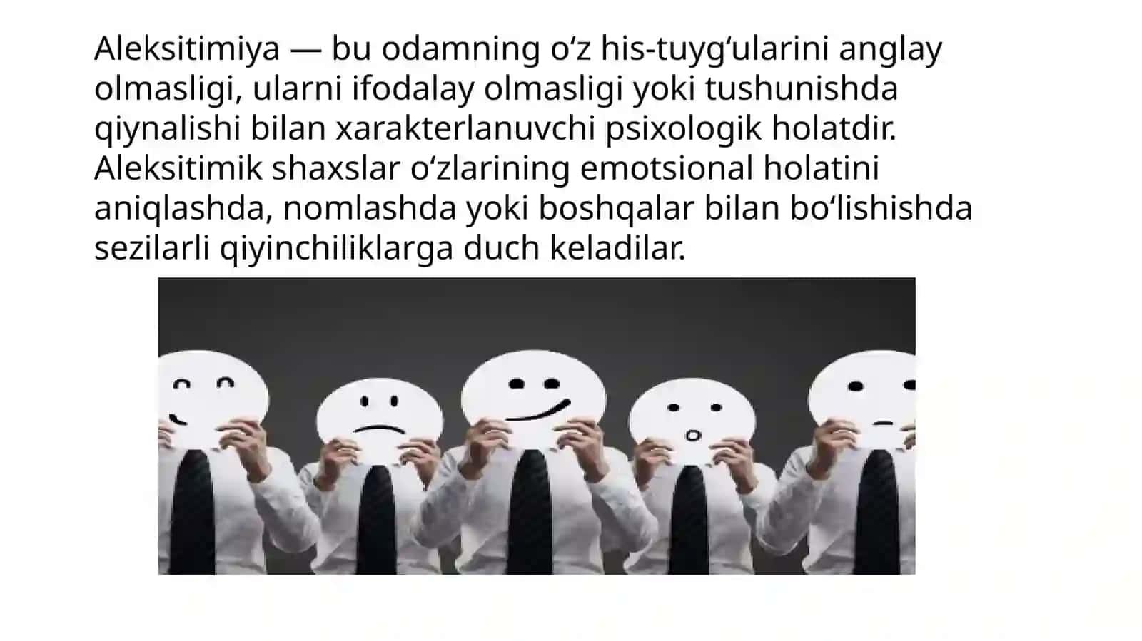 Aleksitimiya sabablari, belgilari. Aleksitimiya profilaktikasi va psixokorreksiyasi 3