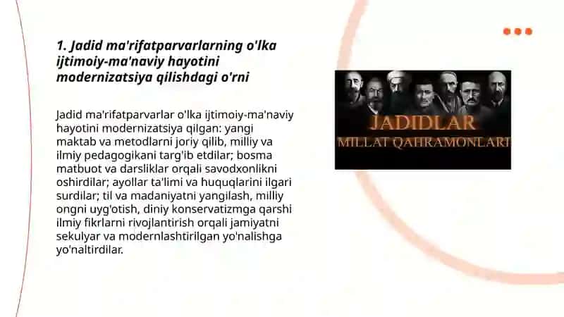 Jadid marifatparvarlarning õlka ishtimoiy manaviy hayotida tutgan õrni 3