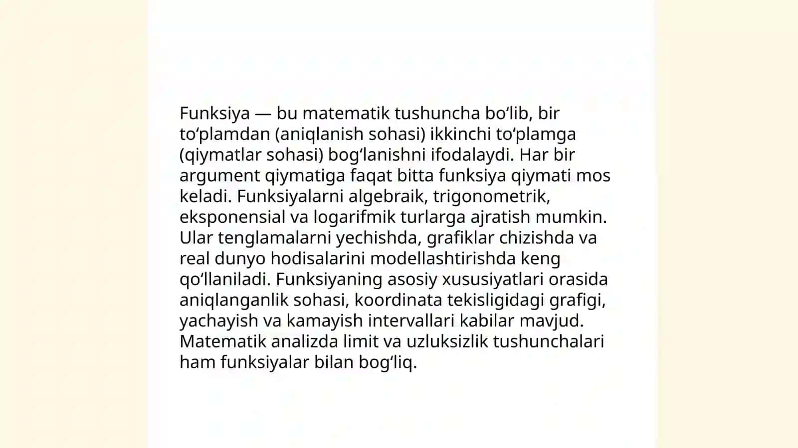Funksiyalar yaratish va ulardan foydalanish 3