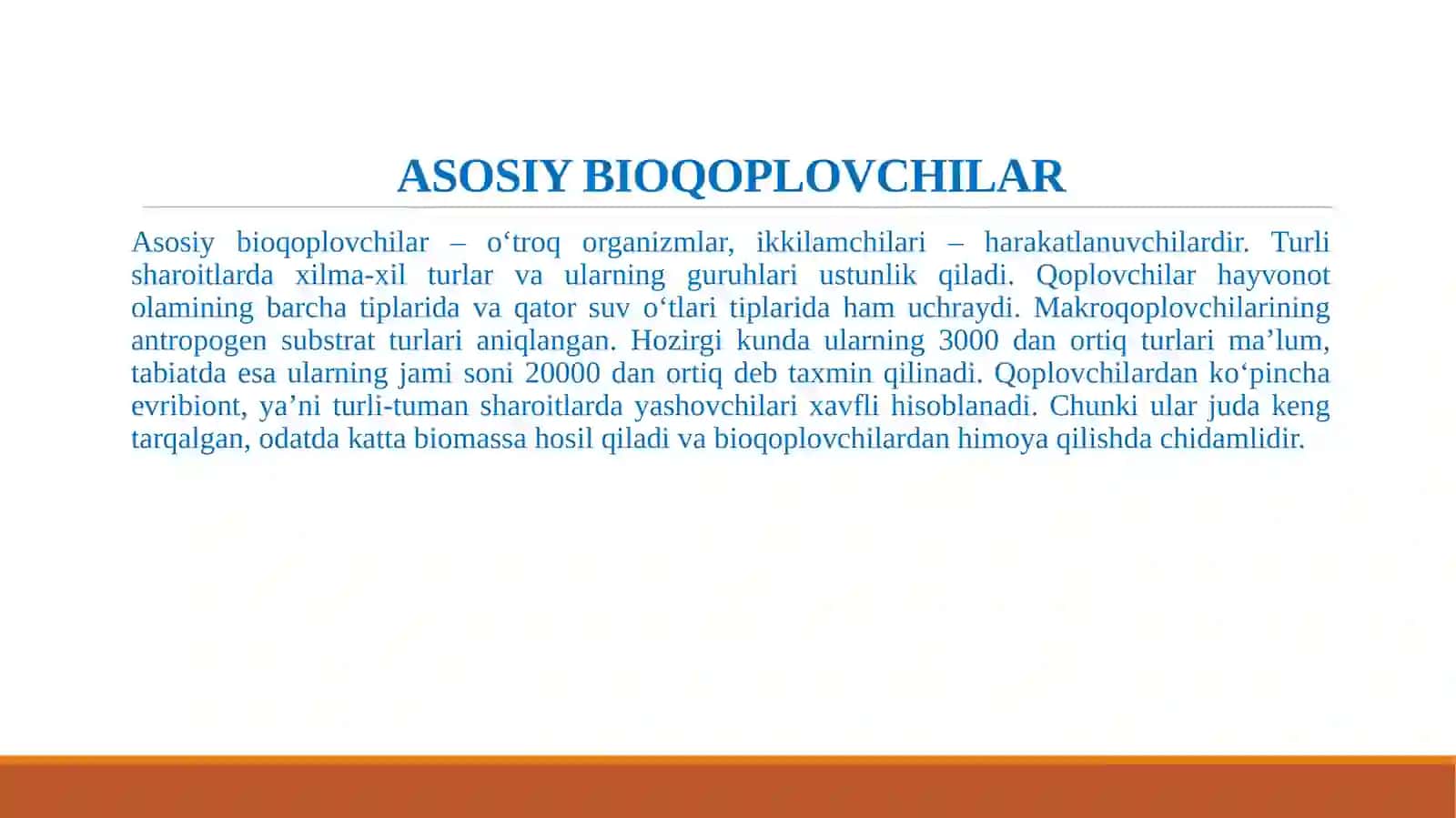 SUV MUHITIDA ZARARLOVCHI ORGANIZMLAR(BIOQOPLAMALAR) 3