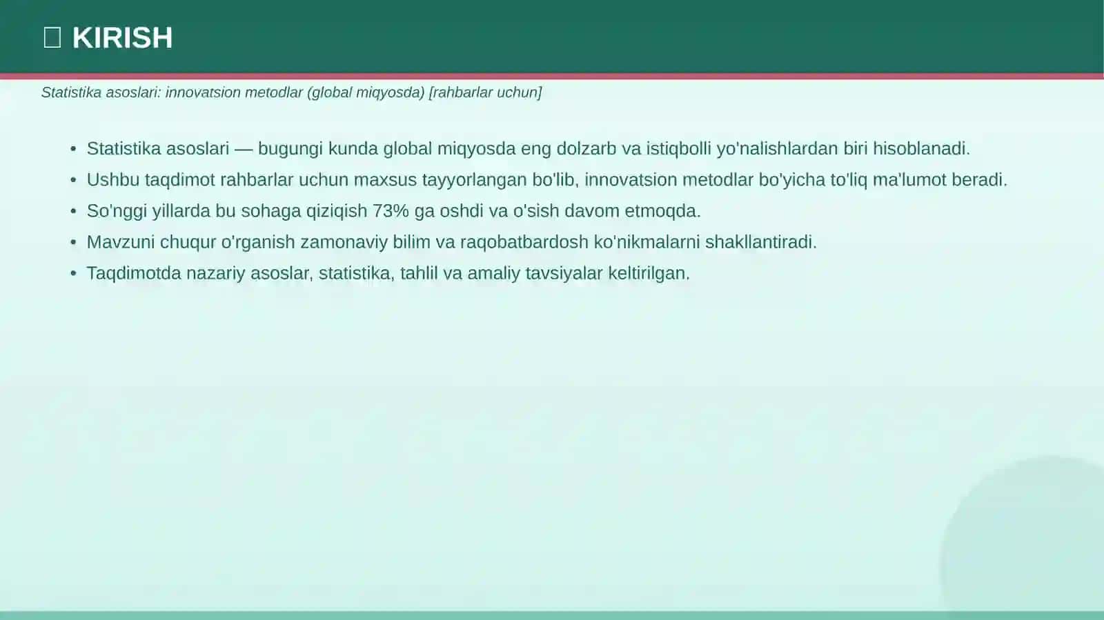 STATISTIKA ASOSLARI 3