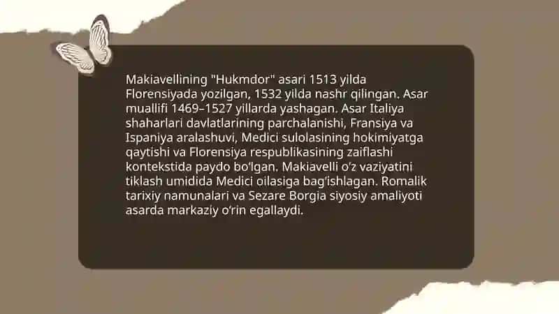 Makiavellining "Hukmdor"asari 3