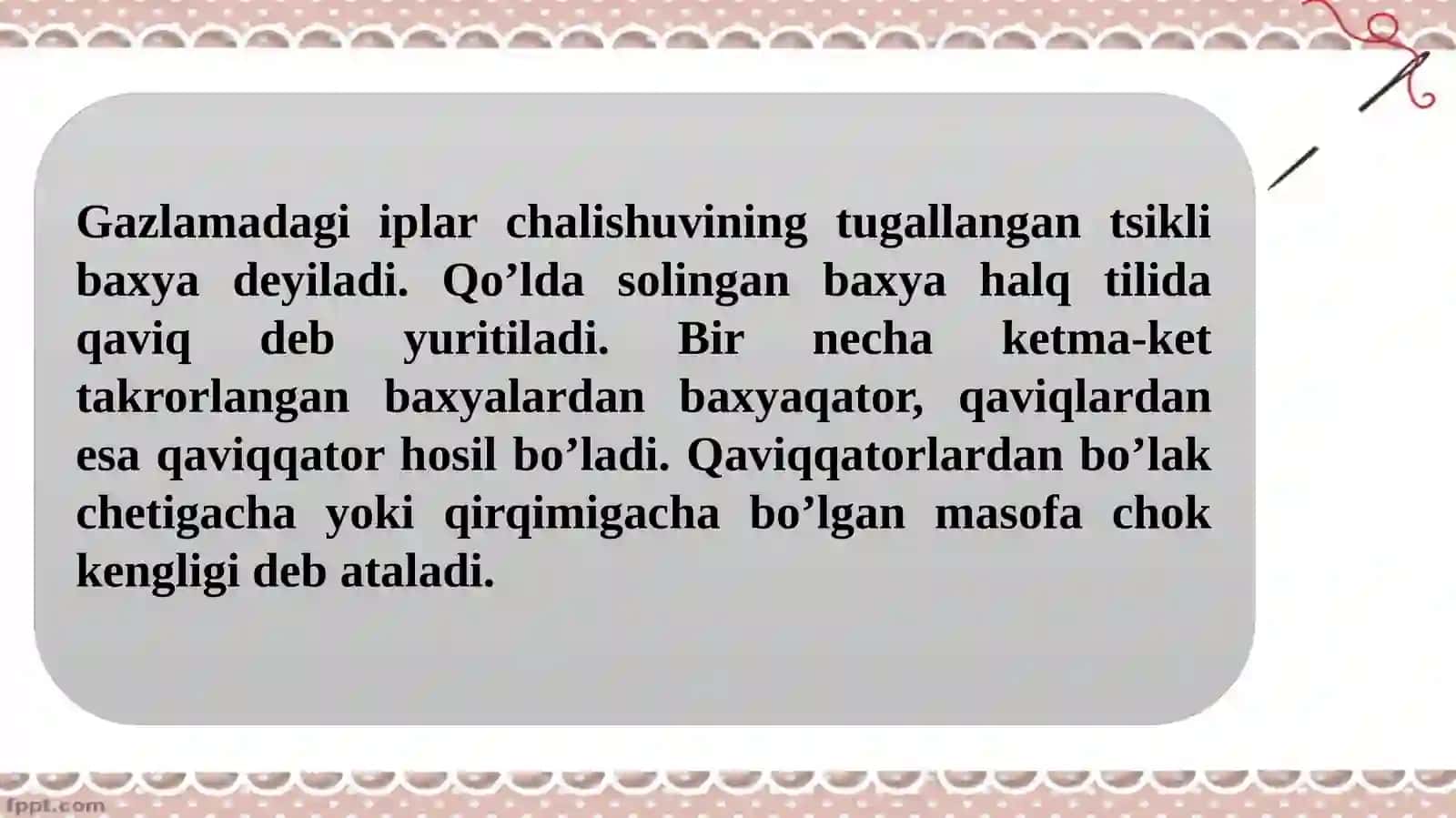 Kiyim tikishda qo‘llaniladigan asosiy qo‘lqavilar turi bo‘yicha dars o‘tish uslubiyotini loyihalash 3