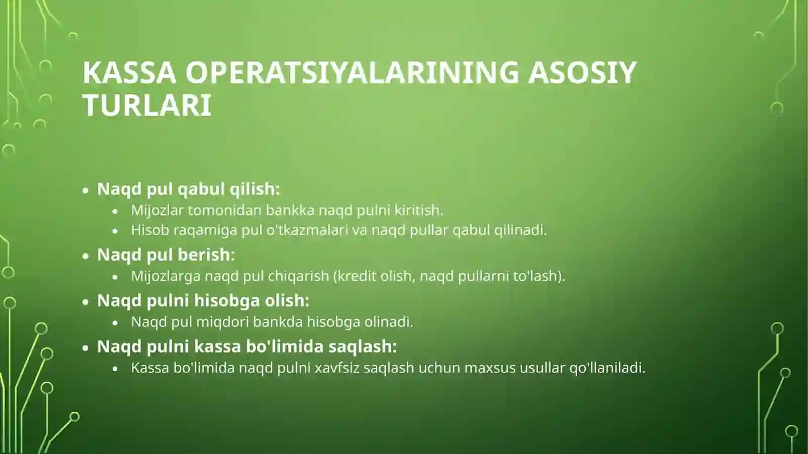 Banklarda Kassa Operatsiyalarini Tashkil Qilish va Hisobga Olish 3
