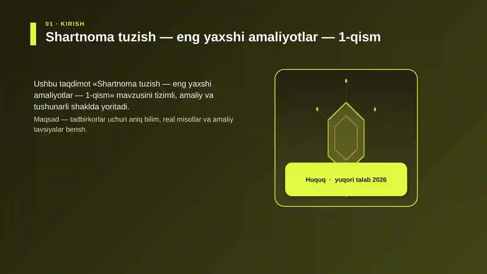 Shartnoma tuzish — eng yaxshi amaliyotlar — 1-qism 3