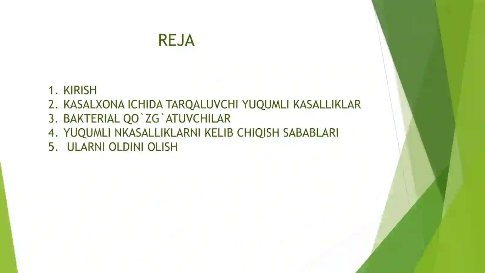 KASALXONA ICHIDA TARQALUVCHI YUQUMLI KASALLIKLAR QO`ZG`ATUVCHILARI VA ULARNING LABORATORIYADA DIAGNOSTIKASI 3