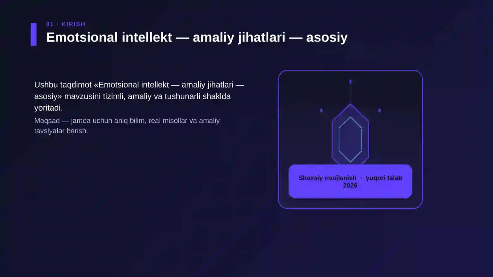 Emotsional intellekt — amaliy jihatlari — asosiy 3