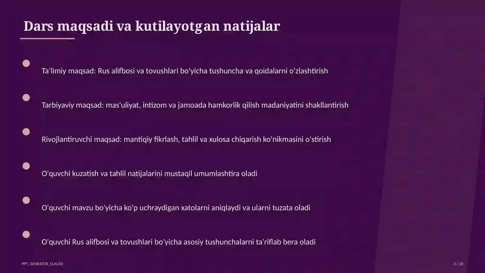 Rus alifbosi va tovushlari (2-sinf) 3