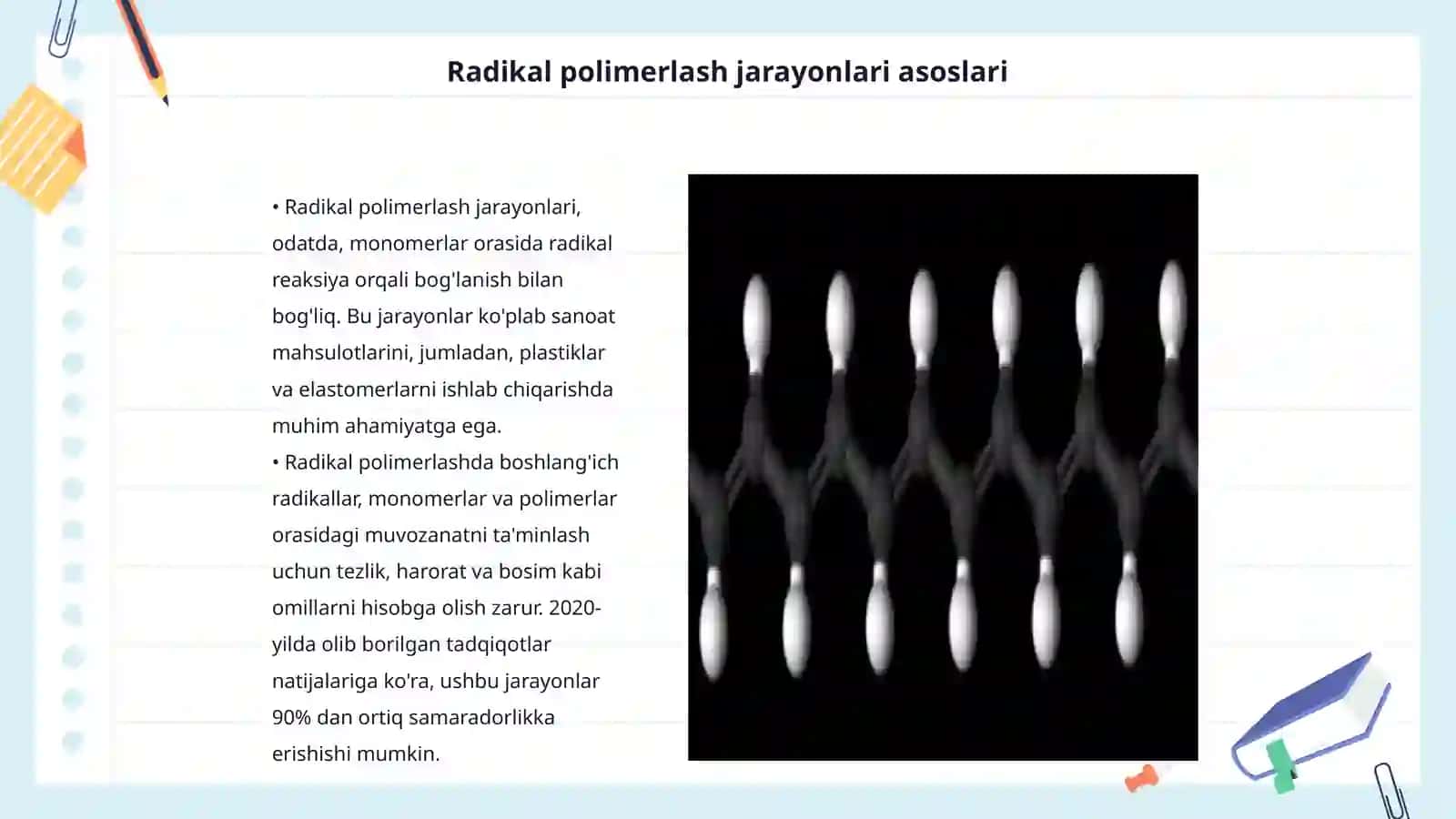 Kоmplеks rаdikаl pоlimеrlаnish rеаksiyalаri vа kinеtikаsi 3