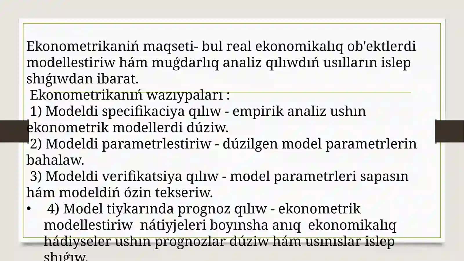 Ekonometrikapa’ninin’ predmeti,maqseti hàmwazıypaları 3