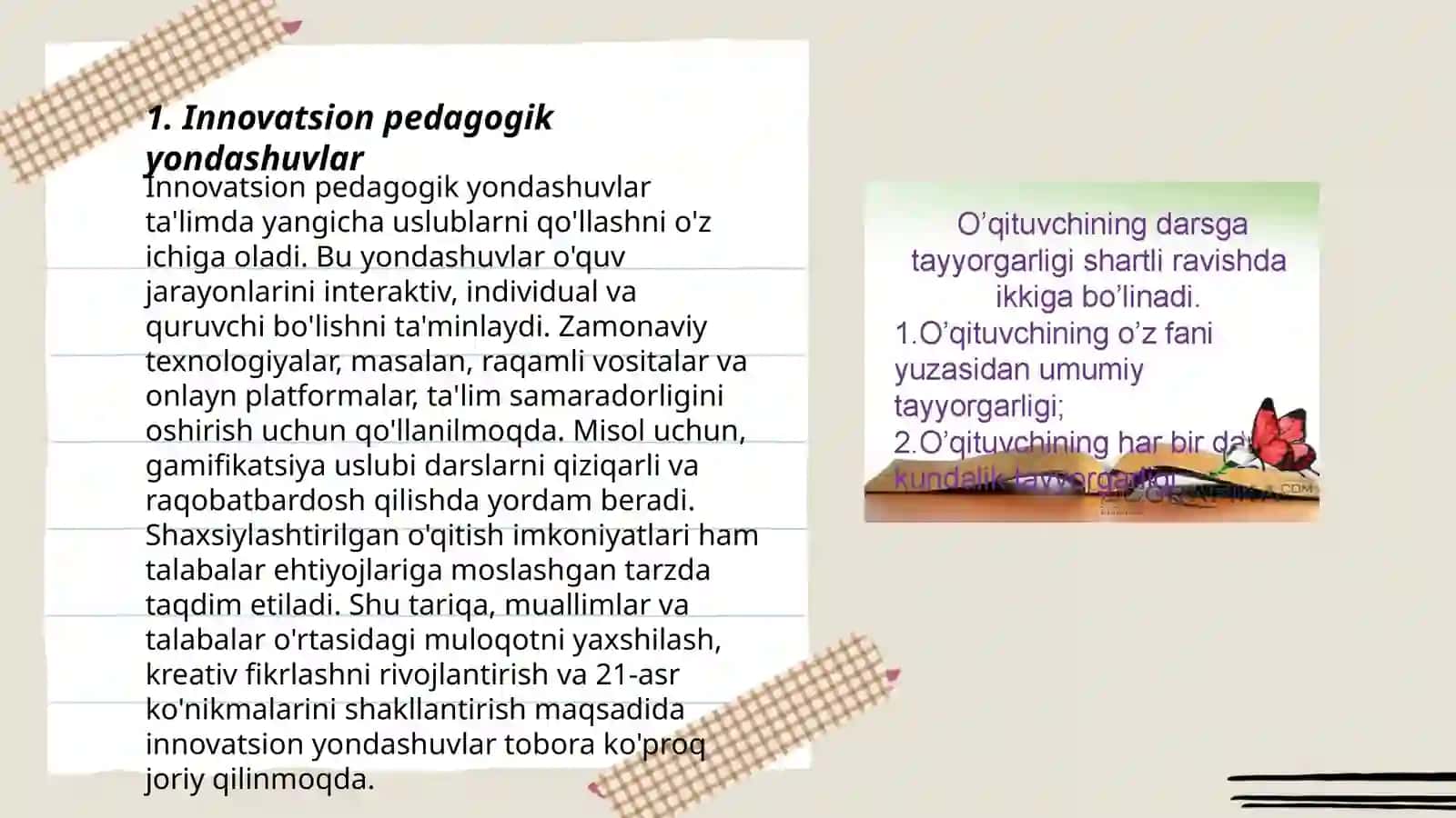 O'qituvchining innavatsion foliyatini shakillantirish shartlari 3