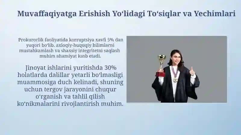 Prokurorlik kasbini egallashda kelgusidagi rejalarim 3