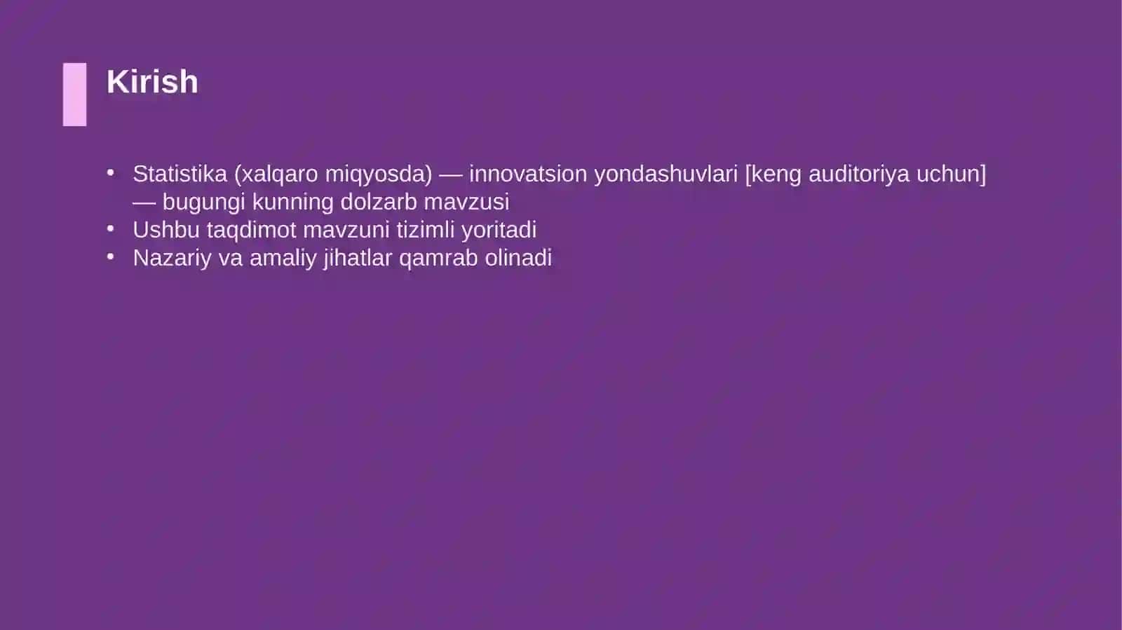 Statistika (xalqaro miqyosda) — innovatsion yondashuvlari [keng auditoriya uchun] 3