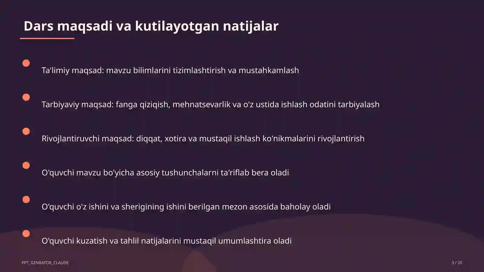 O'zbekiston Respublikasi Konstitutsiyasi: asosiy tamoyillar (9-sinf) 3