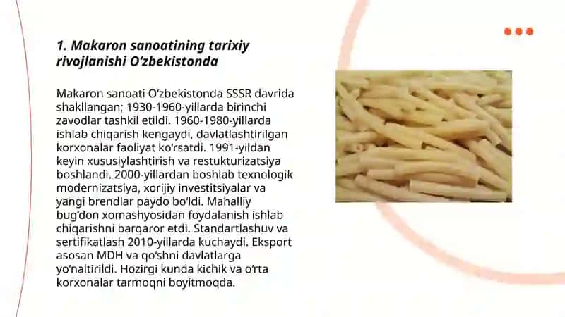 O‘zbekistonda makaron sanoatining rivojlanishi 3