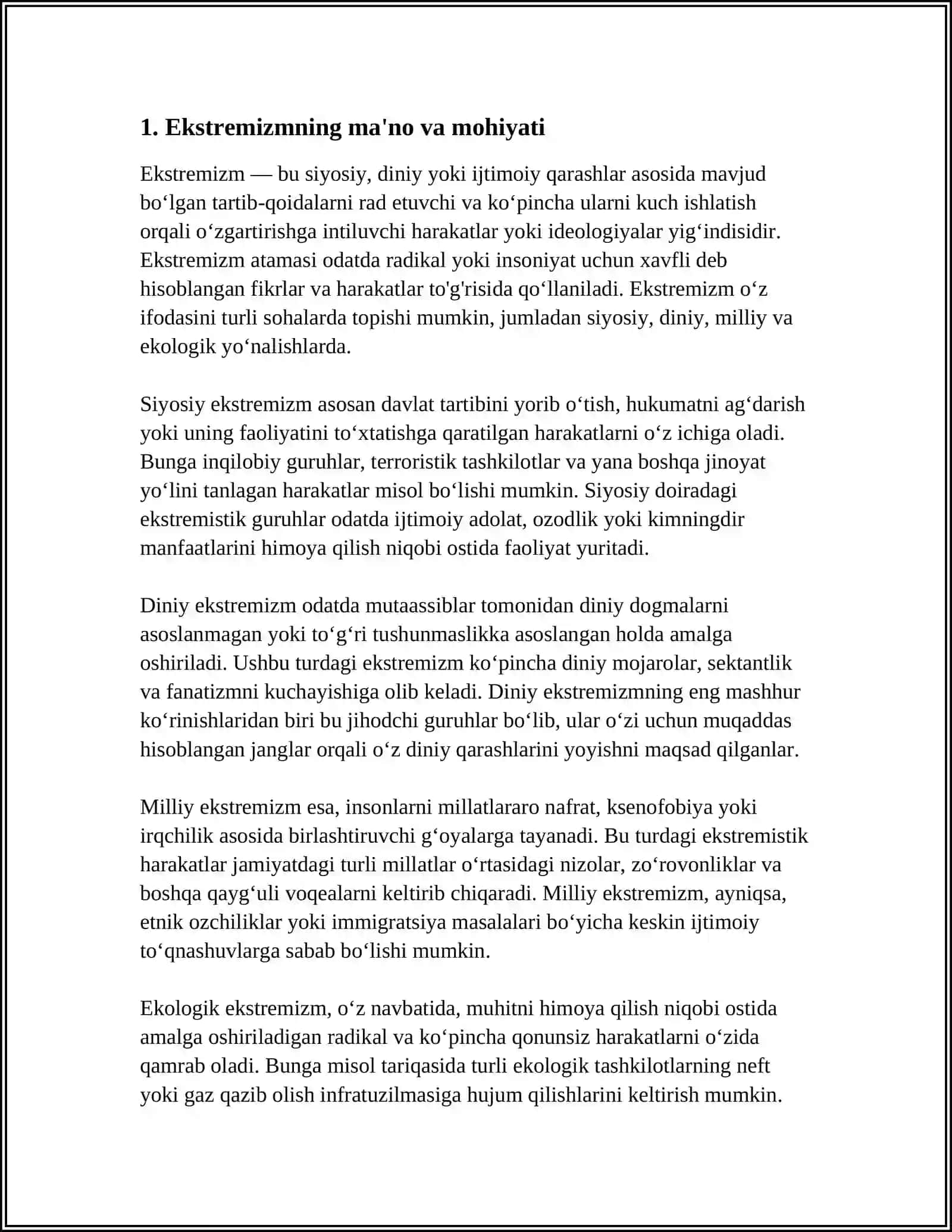 EKSTREMIZMNING KO'RINISHLAR VA NAMOYON BO'LISH SHAKLAR 3