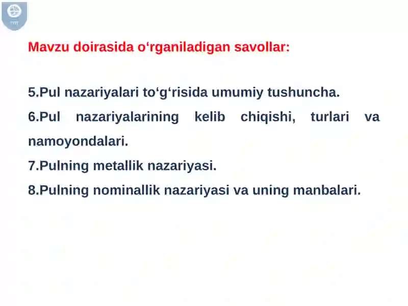 Pulning paydo bo‘lishi, zarurligi va funksiyalari 3