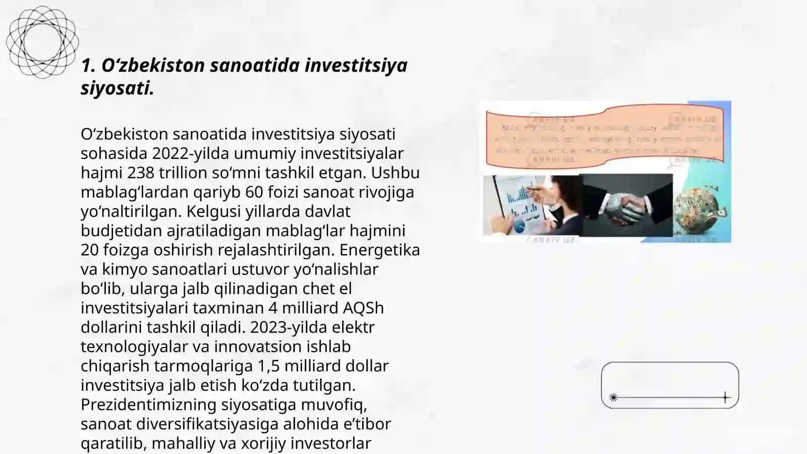 O‘zbekiston sanoatida investitsiya siyosati 3